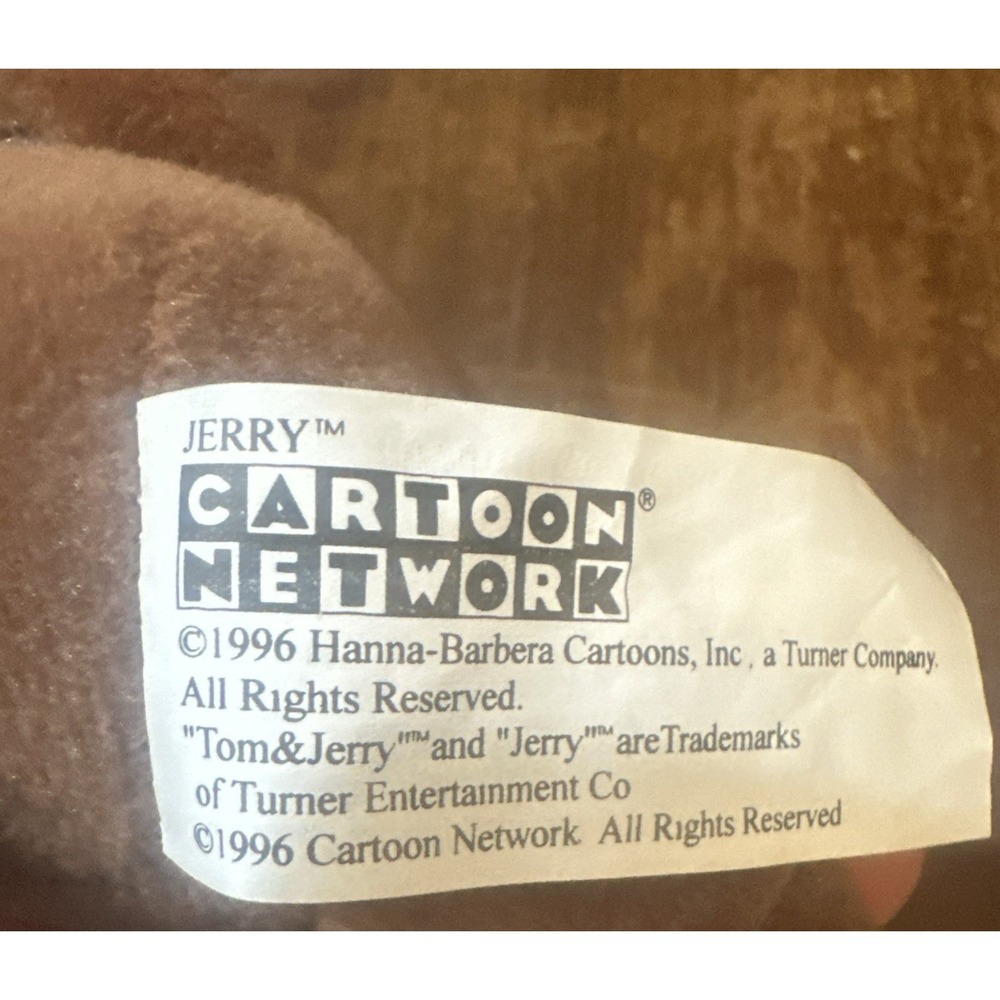 VTG Cartoon Network 1996 "Tom & Jerry" Mouse Plush Toy Cartoon Network Rare 8" - Picture 7 of 7